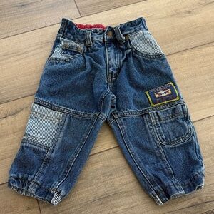 Levi's Vintage Dark Blue Denim Toddler Cargo Jeans with Patch
